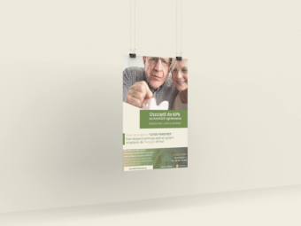 plakat wiszacy na klamerkach